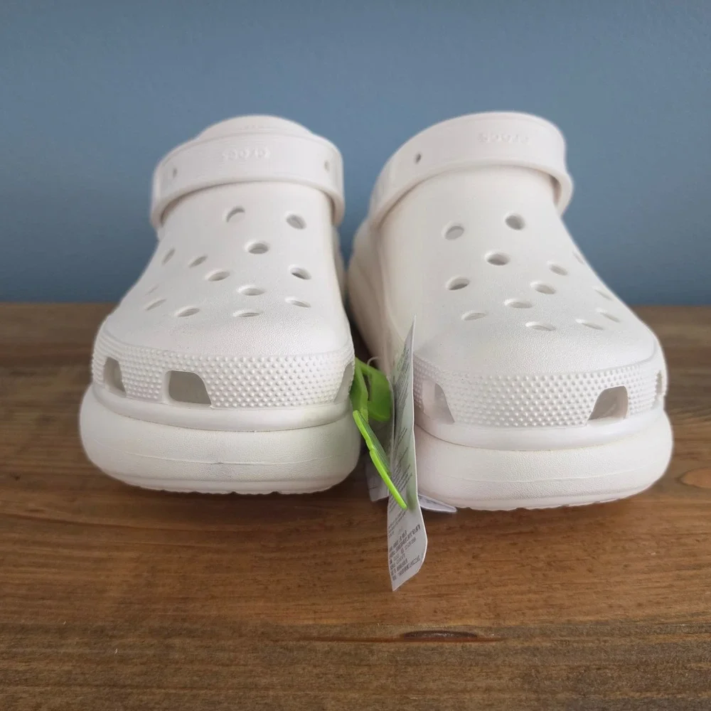 Crocs Mens Classic Crush Clog White Platform Chunky Sandals 207521-100 Size 11